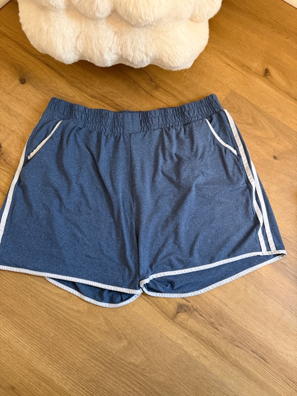 Women's Navy Athletic Shorts with White Trim